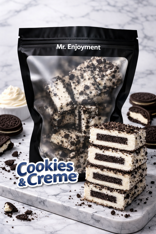 Mr. Enjoyment Freeze-Dried Ice Cream Cookies &amp; Cream – rich vanilla with chocolate cookie goodness in every bite