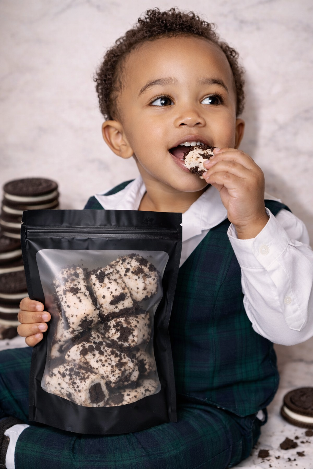 Mr. Enjoyment Freeze-Dried Ice Cream Cookies &amp; Cream – rich vanilla with chocolate cookie goodness in every bite