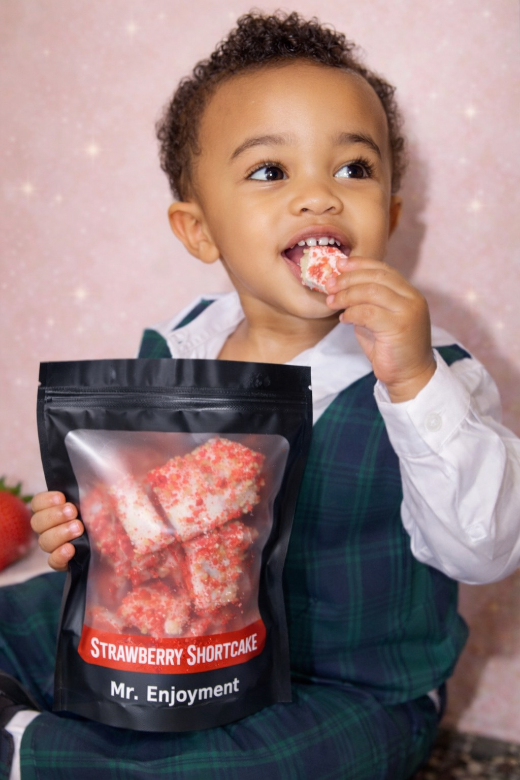 Mr. Enjoyment Freeze-Dried Ice Cream Crunchy Strawberry Shortcake Ice Cream Bites